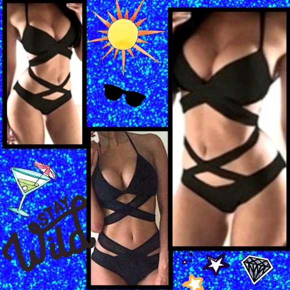💖NEW💖2-Piece Push-Up Halter Top Bandage Bikini!! - Picture 1 of 2